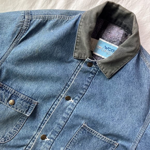 True Vintage 60's Sears Blanket Lined Denim Chore Trucker Jacket USA - Picture 2 of 9